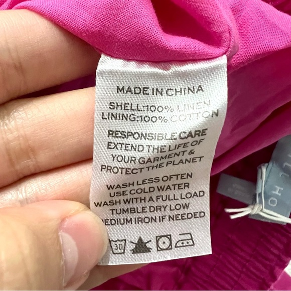 Hill House 100% Linen The Paz Skirt, Begoniaville Pink, Valentine’s Day Ruffle - Picture 9 of 10